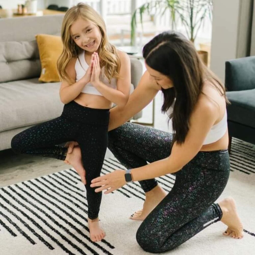 Girls Black Ombre Mirage Reflective Leggings